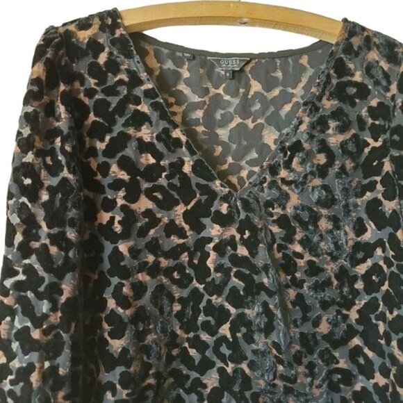 Guess |  Leopard Animal Print Blouse - Picture 3 of 7